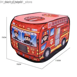 Toy Tents Toy Tents Childrens Tält Popup Play Tält Toy Outdoor Foldble Playhouse Fire Truck Police Car Ice Car Kids Game House Bus inomhus Q231220 L240313