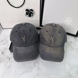 Projektant Washed Denim Baseball Hats Fashion Gold Lite