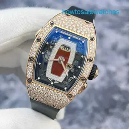 Ponadczasowy zegarek na rękę Eleganckie zegarek RM Watch RM037 Snowflake Diamond Red Lip Original 18K Rose Gold Data