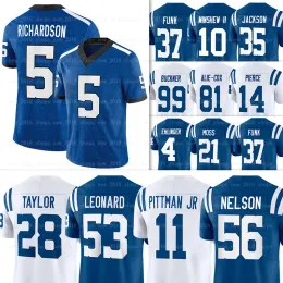 2024 Nya 5 Anthony Richardson Football Jersey Jonathan Taylor Shaquille Leonard Quenton Nelson Gardner Minshew Michael Pittman Jr Kenny Moore II