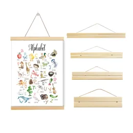 Frame Magnetic Poster Hanger Pictures Frame Solid Teak Pine Wood Kit for Photos Artwork Scratch Map Canvas Prints Kids Room Home Decor