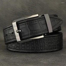 Cinture di alta qualità in pelle di vitello vera pelle da uomo stilisti ampia fibbia ad ardiglione di lusso famosi jeans fantasia Ceinture Homme marrone