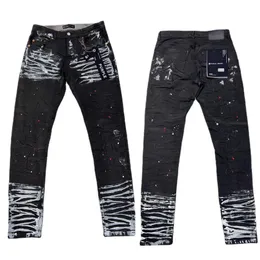 Fashion Mens Plus Size Denim Trousers with Ripped Holes Ideal for Urban Casual Washed Painting Styles Jeans Pants Bottoms Skinny Fit