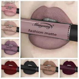 Lipstick 1Pcs Lipstick Brown Nude Chocolate Color Liquid Lipstick Lip Gloss Matte Batom Matte Maquiagem 240313