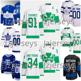 2024 St. Pats Auston Matthews John Tavares Hockey Jersey Green Joe Thornton Mitch Marner Morgan Rielly St. Pats Patricks Day Jersey Custom Men Women Kids