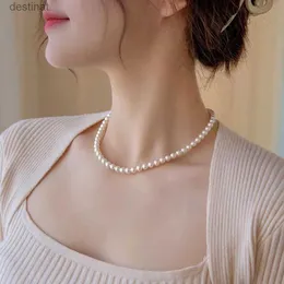 Andere SUMENG Neue Vintage Elegante Schmuck Einfache Weiße Perle Kette Choker Halskette Für Frauen Hochzeit 2024 Mode GeschenkeL242313