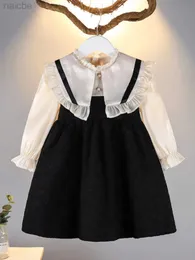 소녀의 드레스 스쿨 드레스 옷 의상 의상 아이 파티 드레스 긴 소매 13 년 LDD240313