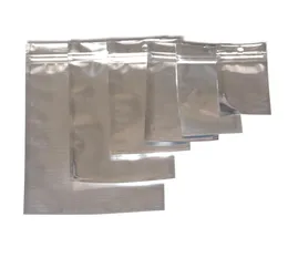 Flera storlekar Aluminiumfolie Rensa återförslutningsbar ventil Zipper Plastiska förpackningsförpackning Packing Bag Zip Lock Mylar Bag Ziplock Package9150731