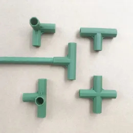 Anslutningar 11mm plastträdgårdspelare Anslutningar växthusramfogar 3Den 4 -vägar Tee Connector Plant Shelf Support DIY BEGRÄNSNINGAR