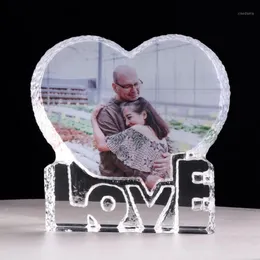 Anpassad kärlek Heart Crystal Po Frame Personlig bildram Bröllopspresent till gäster Födelsedag Souvenir Valentins DA2784