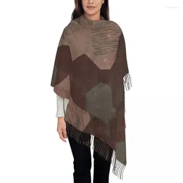 Этническая одежда Splintertarn, немецкий военный камуфляжный шарф, женский длинный зимний осенний теплый платок с кисточками, унисекс, армейский тактический камуфляж