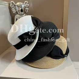 Chapéu de palha de designer verão guarda-sol casquette feminino chapéu arco elegante festa chapéu feriado protetor solar chapéu