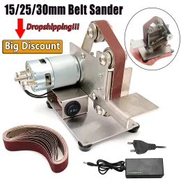 Schuurmachines Mini Electric Belt Sander Multifunctional Grinder Belt Sander Diy Polishing Grinding Hine Cutter Edges Sharpener 7 Gears