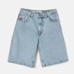 Kvinnors shorts Big Boy Y2K Pants Harajuku Gothic Hip Hop Cartoon Embroidery Baggy Jean Men Women Clothing High midjan