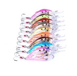 INFOF 9pcs 295quot75CM 93G Crankbait group fish Swim Bait 8 fishes Plastic Bionic Wobbler Fishing Tackle Shads 6 feather h4478427