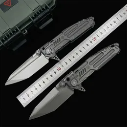 Camping Hunting Knives District 9-Marauder Folding Knife M390 Titanium Blade Aluminium Handle Tactical Knife Camping Kitchen Fishing Tool 240312