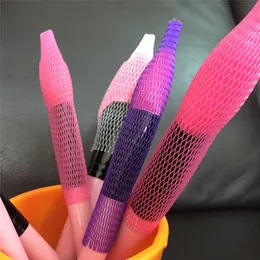 Makyaj fırçaları 50pcs/lot renkli makyaj fırçaları örgü koruyucu kapak Güzellik elastik ağ koruyucu kitleri fırça kalem kapağı kozmetik aracı ldd240313