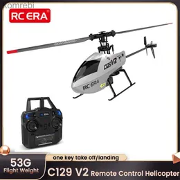 Drones C129 V2 Rc Helicóptero 4 Canais Controle Remoto Carregando Drone Modelo Ao Ar Livre Flyer Altura Segurando Single-Paddle Dron Toy 24313