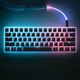 108 Tasten -Pudding -Schlüsselcaps für PC Gaming Switch Mechanische Tastatur RGB Gamer Keyboards Blau/Schwarz/Brown/Black Switch 240304