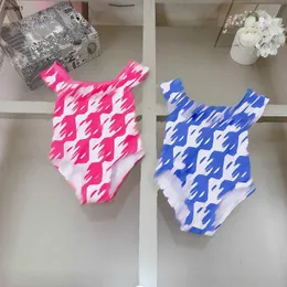 Brand kids one-pieces Swimsuit Designer girls swimwear Size 80-150 CM Letter logo printing child Beach Bikinis Children Swimwears 24Mar