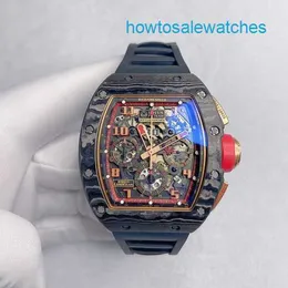 유명한 시계 RM 시계 가장 grested watch 블랙 위조 탄소 케이스 RM011 NTPT Lotus 팀 제한된 측면 로즈 골드