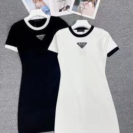 Designer Womens Dress Spring/Summer New Product Diamond Triangle Logo Fashion and Casual Style Celebrity Style Versatile Short sleeved Dress