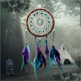 Konst och hantverk Arts and Crafts Whole-Antique Imitation Enchanted Forest Dreamcatcher Gift Handmade Dream Catcher Net med FE260J