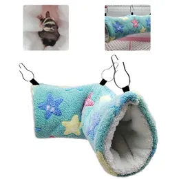 Varma mjuka hamsterstjärnor Hammock Ferret Små djur Sugar Glider Tube Swing Bed Hanging Tunnel Plush Bons Pets Supplies249w