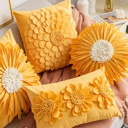 Pillow 3D Flower Throw Cover 45cm Handmade Sunflower Living Room Sofa Bedhead