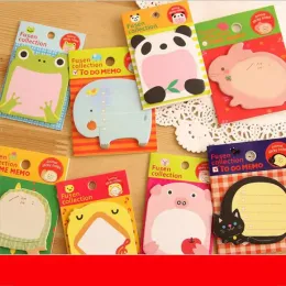 wholesale 500PCS Sticker Cute Kawaii Animal Sticky Notes Notepad Memo Pads Office School Supply Stationery Panda Cat Kitty Bookmark ZZ