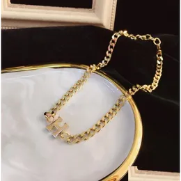 Hänghalsband lyxig design halsband choker kedja 18k guld pläterad rostfritt stål mode kvinnor bröllop gåvor smycken dropp deliv dh2a8