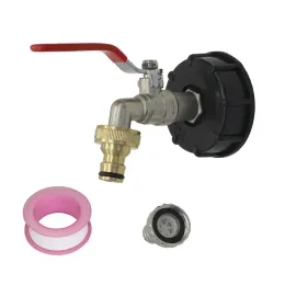 Connettori Adattatore serbatoio IBC S60X6 per ferro Rubinetto in ottone Valvola di ricambio da 1/2" Filettatura grossa da 60 mm a 15 mm Connettori acqua da giardino Adattatore di scarico