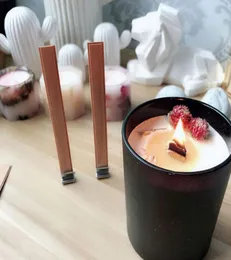 100Pcs 13cm Wood Candle Wicks with Iron Stand DIY Natural Candle Cores for Birthday Party Valentine039s Day Candle Accessories7694042