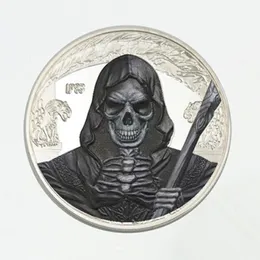 5 pçs o fantasma grito assassino moedas banhado a prata monstro espíritos malignos 40 mm emblema elizabeth casa lembrança decoração colecionável 293g