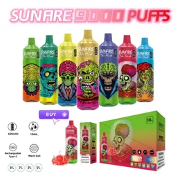 Sunfire Tornado 9000 Puff 9K Cigartes eletrônicos descartáveis 18ml Vape 0 2 3 5%