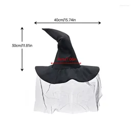 Party Supplies Qtinghua Halloween Witch Hat Wizard Men Women Carnival Costume Cosplay Girl Wide Brim Pointed Accessory (D-Black One