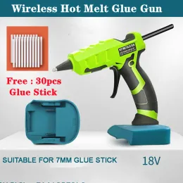 Polijsters DIY Electric Hot Melt Lim Gun Cordless för Makita 18V Batterisvetsning Hum Luft Gun med 30 st 7mm limpinnar Glue Gun