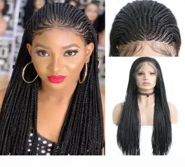 Dilys Lace Front Wigs Braided Wigs For Black Women Synthetic Long Box Braids Wig For Women Black Wigs Heat Resistant Fiber9502223