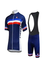 여름 프랑스 팀 사이클링 의류 블루 사이클링 저지 퀵 드라이 자전거 자전거 옷 여름 짧은 소매 자전거 유니폼 6768743
