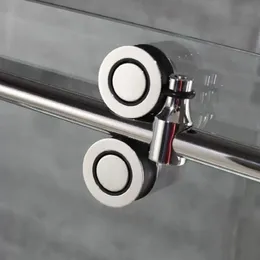 6 6ft Sliding Barn Shower Door Twin Roller Frameless Glass Track Hardware Set Kit Popular225h