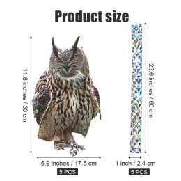 Rzeźby Kontrola ptaków Owl Decor 1pc 30x17.5 cm Acryl Fake Owl Statue do domu Dekor ogrodowy Wózek na wróble Trwałe wysokiej jakości