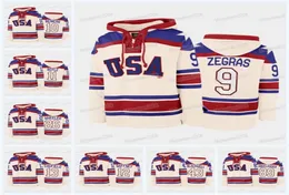 Miracle On Ice Team США Хоккейный пуловер с капюшоном Коул Кофилд Тревор Зеграс Мэттью Бенирс Блейк Уиллер Мэтт Рой Брайан Бойл Jack1241851