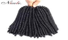 Nicole 8 pollici Nubian Crochet Trecce Ombre Colore Natale Treccia sintetica Bomba Estensione dei capelli per donne nere 7417372