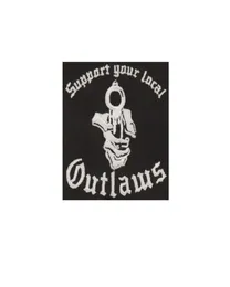 Fashion Support Your Local Outlaws Biker Embroidery Patch Iron On Clothing Jacket Patches Decoration 8388596