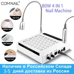 Kits 80w 4 in 1 Nail Vacuum Cleaner Mill for Manicure with Extractor Fan for Manicure 3000rpm Handpieces Nails Drill Manicure Hine