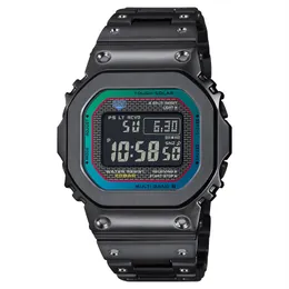 Sport Digital Quartz Men's 5000 Watch Original Shock Watch Full Function World Time LED Square Alloy Dial GMW Oak Series