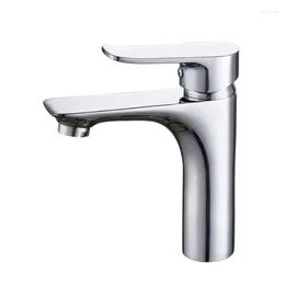 Bathroom Sink Faucets Temkunes High Quality Brass Basin One Hole Deck Mounted Curved Tap And Cold Water Mixer Torneiras Banheiro