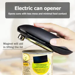 Abridores de lata elétricos mini um toque automático bordas suaves jar lata toque sem bordas afiadas abridores de frasco portátil ferramenta de barra de cozinha