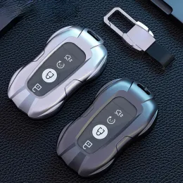 Para ford mustang 2018-2021 liga de zinco espaço cinza/temperamento prata caso chave do carro keyless capa escudo chave acessórios do carro