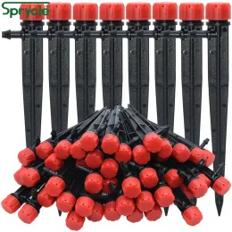 Kits SPRYCLE Jardim Rega Irrigação por Gotejamento Aspersão Ajustável 360 Graus Gotejador Bicos Inserindo Solo 4/7mm Mangueira Estufa